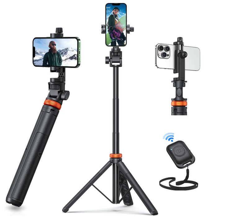 Adjustable phone tripod for content creators